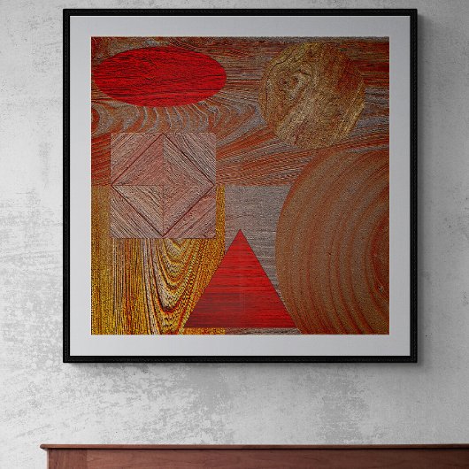 Toile  Bois - formes géométriques texturées キャンバスプリント