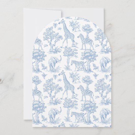 Toile Boy Baptism Safari Chinoiserie Invitation 招待状 (裏面)