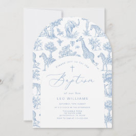 Toile Boy Baptism Safari Chinoiserie Invitation 招待状