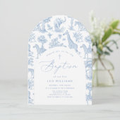 Toile Boy Baptism Safari Chinoiserie Invitation 招待状 (スタンド正面)