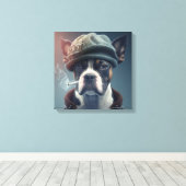 Toile chien fumant キャンバスプリント (インサイチュ (ウッドフロア))