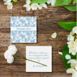 Toile Chinoiserieブルーフランスのサンキュー ノートカード