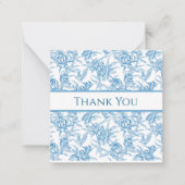 Toile Chinoiserieブルーフランスのサンキュー ノートカード (正面)