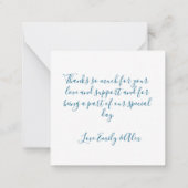 Toile Chinoiserieブルーフランスのサンキュー ノートカード (裏面)