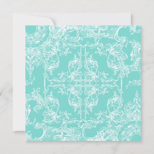 Toile Damask Swirl日付を保存 セーブザデート (裏面)