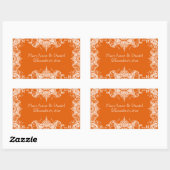 Toile Damask Swirl Matching Sticker-T angerine 長方形シール (シート)
