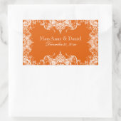 Toile Damask Swirl Matching Sticker-T angerine 長方形シール (バッグ)