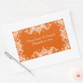 Toile Damask Swirl Matching Sticker-T angerine 長方形シール (封筒)