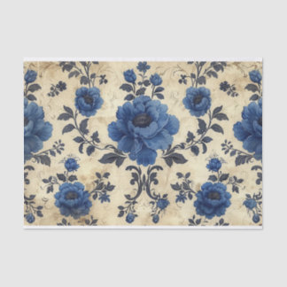 Toile de Jouyのバラは青で高齢者 薄葉紙