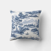 Toile de jouy，ブルー中国，磁器，ブルーウィロー クッション (裏面)