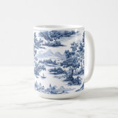 Toile de jouy,ブルー中国,磁器,ブルーウィロー コーヒーマグカップ (正面右)