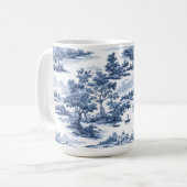Toile de jouy,ブルー中国,磁器,ブルーウィロー コーヒーマグカップ (正面左)