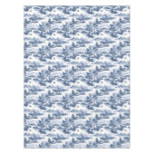 Toile de jouy，ブルー中国，磁器，ブルーウィロー テーブルクロス (正面)
