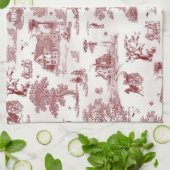 Toile De Jouy -ヴィンテージの午後 キッチンタオル (折り畳み)