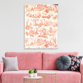 Toile de Jouy、製造プロセスの説明 キャンバスプリント (インサイチュ (リビング))