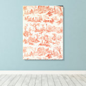 Toile de Jouy、製造プロセスの説明 キャンバスプリント (インサイチュ (ウッドフロア))