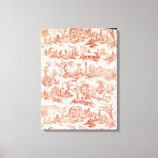 Toile de Jouy、製造プロセスの説明 キャンバスプリント (正面)