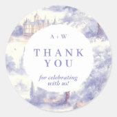 Toile de jouy Art Round Sticker ラウンドシール (正面)