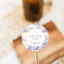 Toile de jouy Art Round Sticker ラウンドシール