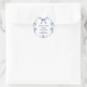 Toile de jouy baby shower 感謝してい you ラウンドシール (バッグ)