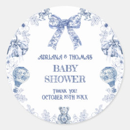 Toile de jouy baby shower 感謝してい you ラウンドシール