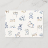 Toile De Jouy Baby Shower Blue Bow Books for Baby エンクロージャーカード (裏面)