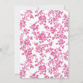 Toile de Jouy Baby Shower Dusty Pink Teddy Bear 招待状 (裏面)