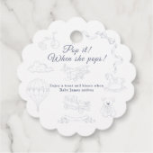 Toile de Jouy Baby Shower Pop it フェイバータグ (裏面)