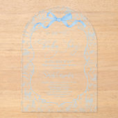 Toile De Jouy Baby Shower with Bow Boy AiNvitation アクリル招待状 (正面)