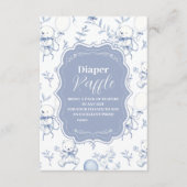 Toile De Jouy Bearベビーシャワーディパーラッフル エンクロージャーカード (正面)