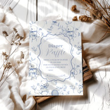 Toile De Jouy Bearベビーシャワーディパーラッフル