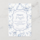 Toile De Jouy Bearベビーシャワーディパーラッフル エンクロージャーカード (正面)