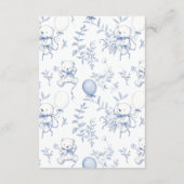 Toile De Jouy Bearベビーシャワーディパーラッフル エンクロージャーカード (裏面)