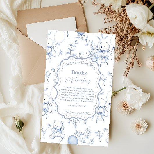 Toile De Jouy Bearベビーシャワーベビー エンクロージャーカード