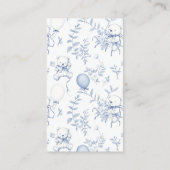 Toile De Jouy Bearベビーシャワーベビー エンクロージャーカード (裏面)