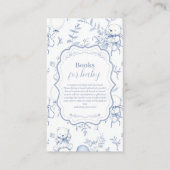 Toile De Jouy Bearベビーシャワーベビー エンクロージャーカード (正面)