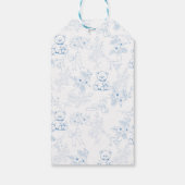 Toile De Jouy Bear Blueベビーシャワーありがとう ギフトタグ (裏面)