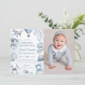 Toile De Jouy Blue Birthday Partyの写真 招待状 (スタンド正面)