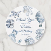 Toile De Jouy Blue Birthday Party フェイバータグ (正面)