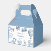 Toile De Jouy Blue Birthday Party フェイバーボックス (正面サイド)