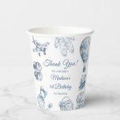 Toile De Jouy Blue Birthday Party 紙コップ (裏面)