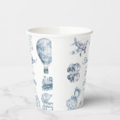 Toile De Jouy Blue Birthday Party 紙コップ (左)
