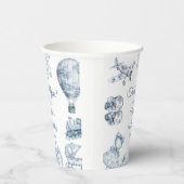 Toile De Jouy Blue Birthday Party 紙コップ (右)