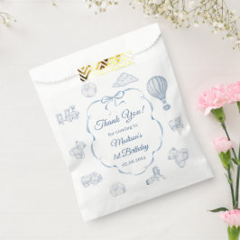 Toile De Jouy Blue Bow Birthday Party  フェイバーバッグ