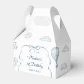 Toile De Jouy Blue Bow Birthday Party フェイバーボックス (正面サイド)