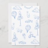 Toile De Jouy Blue Boy Baby Shower  招待状 (裏面)