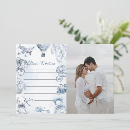 Toile De Jouy Blue Capsule Note Message Card 招待状 (スタンド正面)