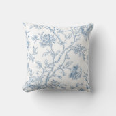 Toile de Jouy Blue Floral クッション (正面)