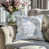 Toile de Jouy Blue Floral クッション