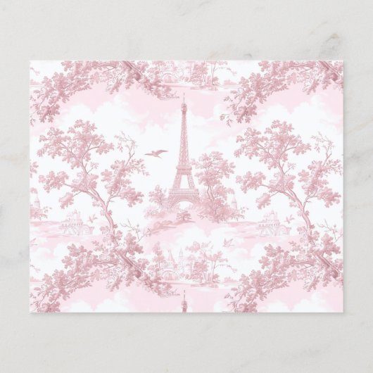 Toile de Jouy Bow advice and wishes bridal card (裏面)